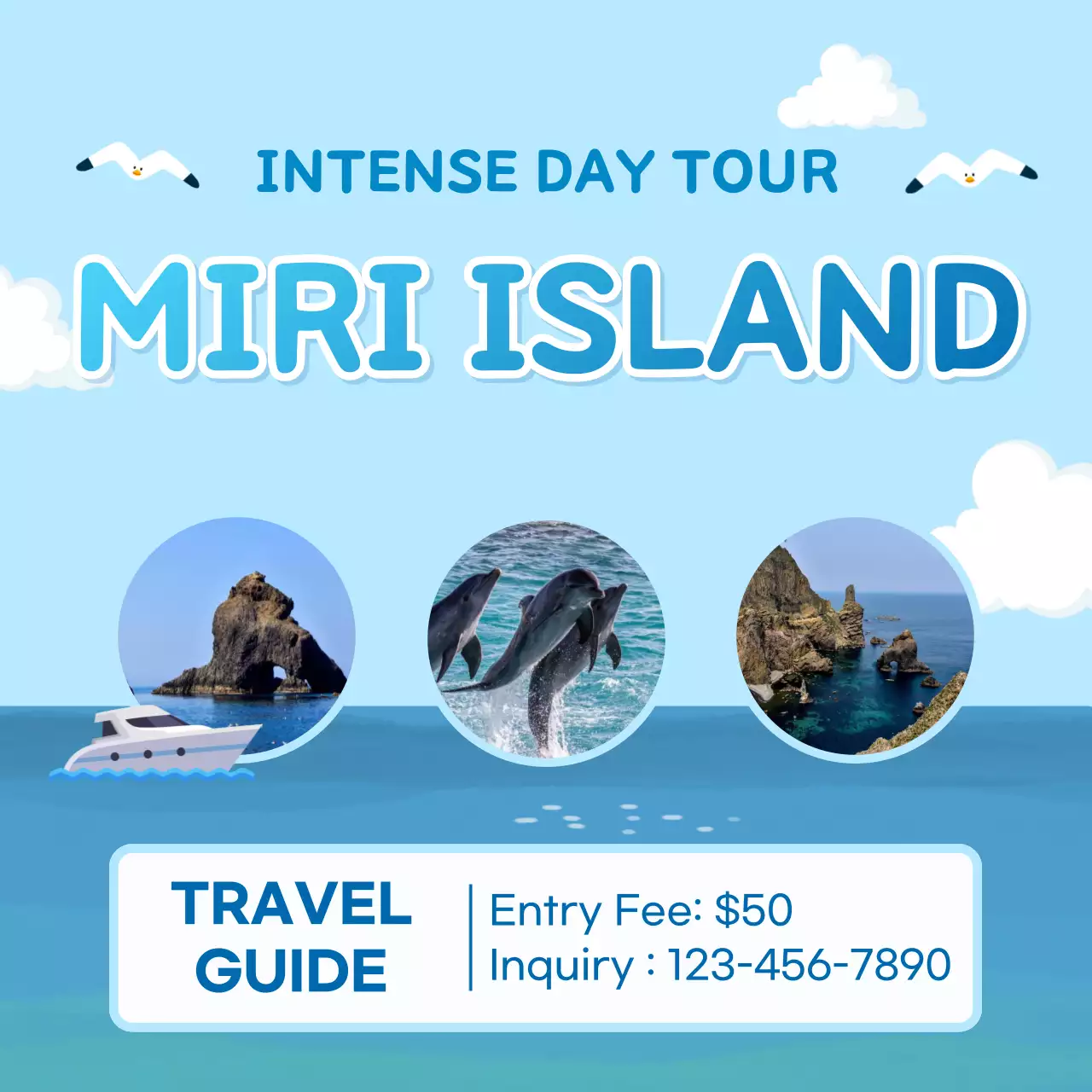  Cute day trip agency ad with light blue background