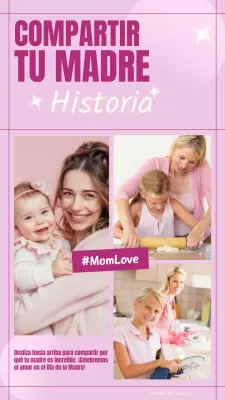 Publicidad sencilla en rosa y blanco para celebrar el Día de la Madre