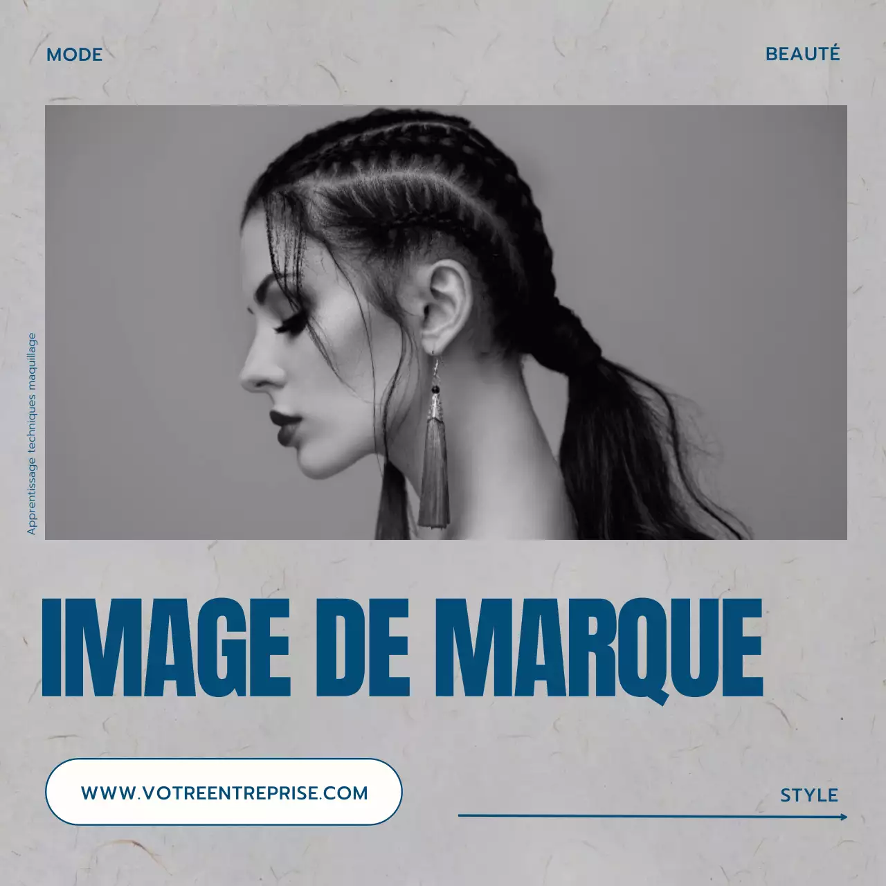 Gris, bleu et blanc Tendance Maquilleur École de beauté Promotion