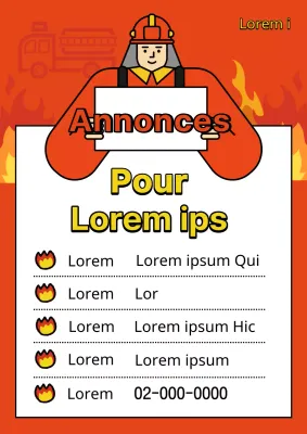 Un simple avis de recrutement de sapeurs-pompiers volontaires rouge et jaune