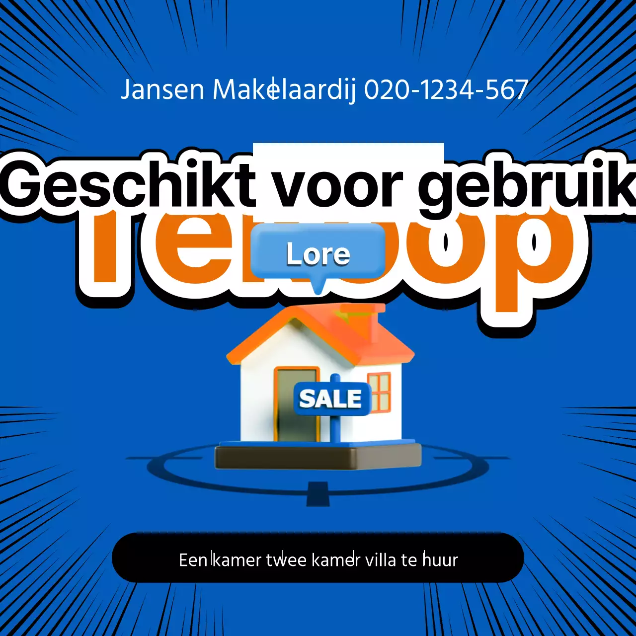 Promoot advertenties met blauwe en oranje accenten