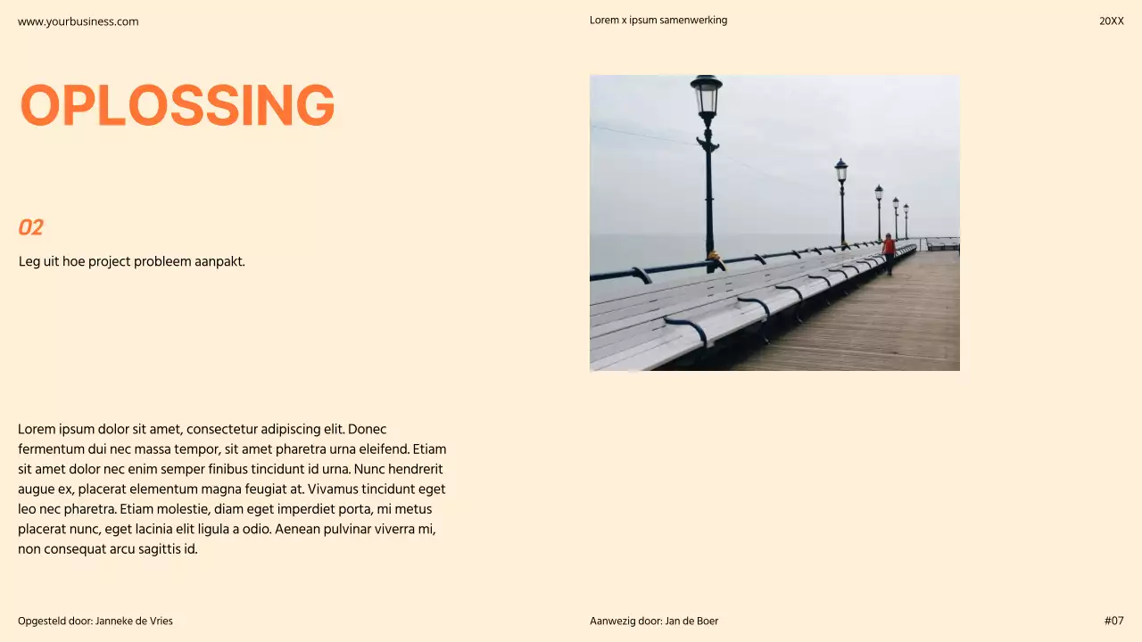 Oranje Modern Minimaal Vet Pitch Deck Voorstel