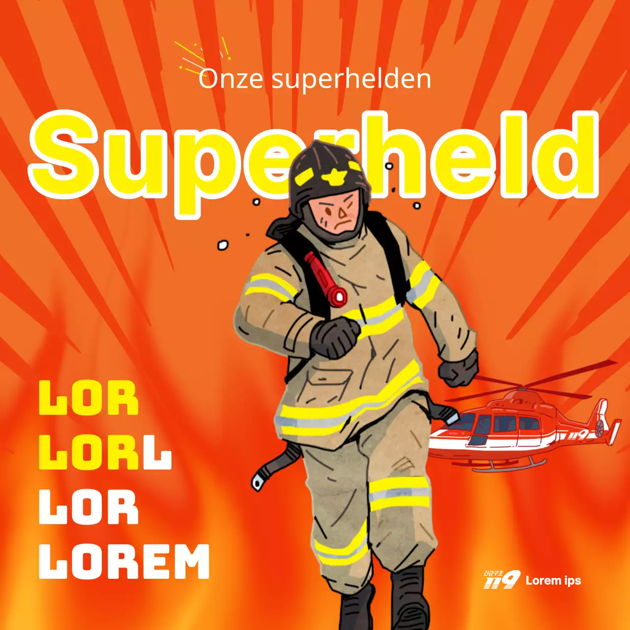 Informatie over de brandbevorderingsviering in rood en geel gemarkeerd