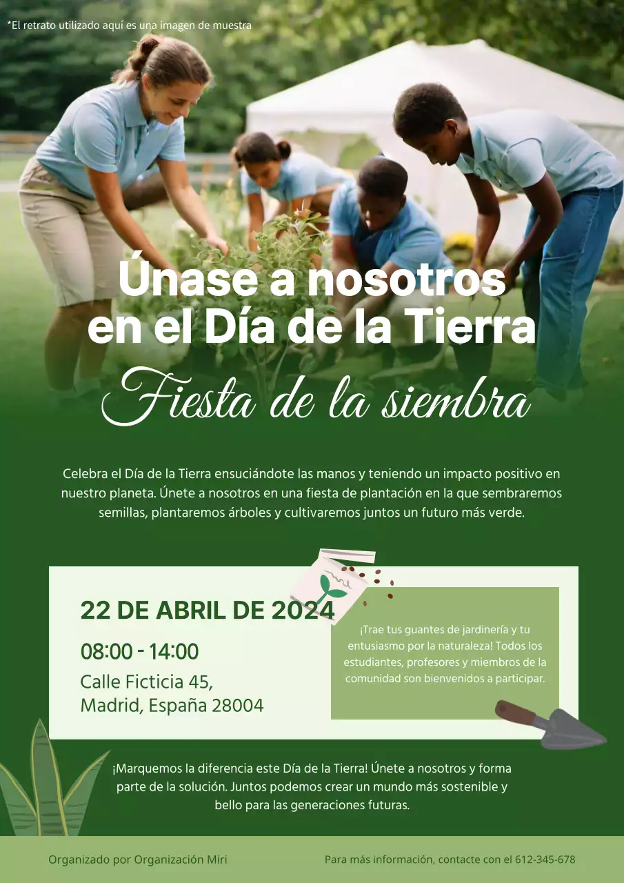 Verde y blanco Publicidad moderna para la celebración del Día de la Tierra