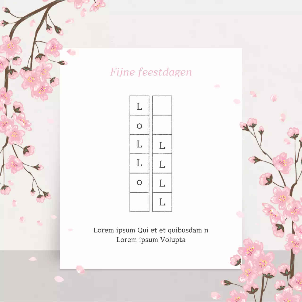 Een eenvoudige roze en witte winkelaankondiging