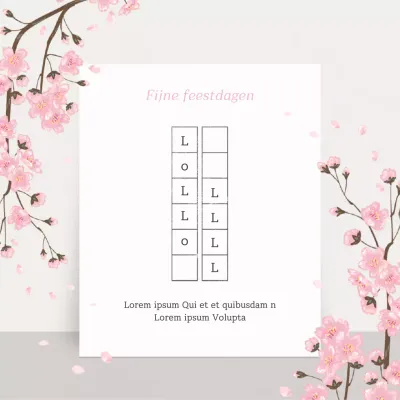 Een eenvoudige roze en witte winkelaankondiging