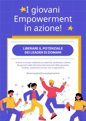 Pubblicità dell'evento di empowerment giovanile moderno blu e giallo