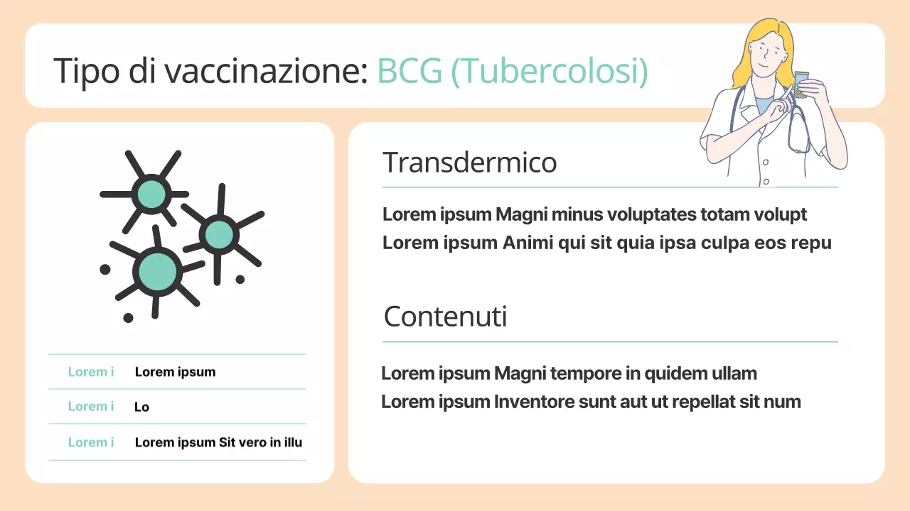Una simpatica guida alle vaccinazioni in beige e menta