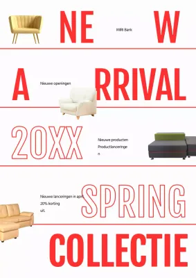 Promoot nieuwe productlanceringen met een eenvoudig rood-wit kleurenschema