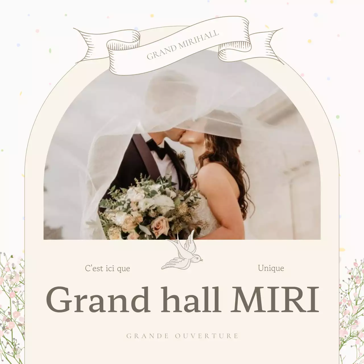 Promouvoir un lieu de mariage classique ivoire et beige