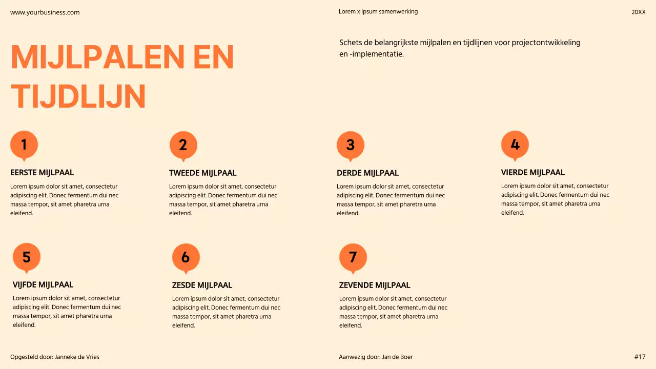 Oranje Modern Minimaal Vet Pitch Deck Voorstel