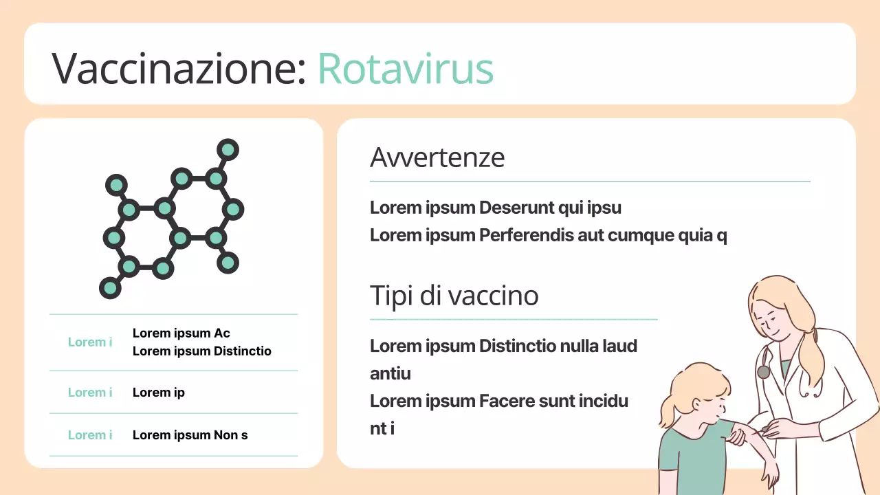 Una simpatica guida alle vaccinazioni in beige e menta