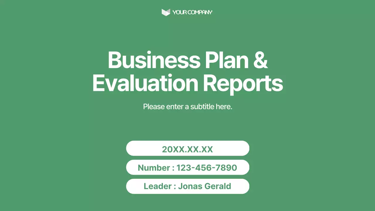 A simple business plan and evaluation report in green