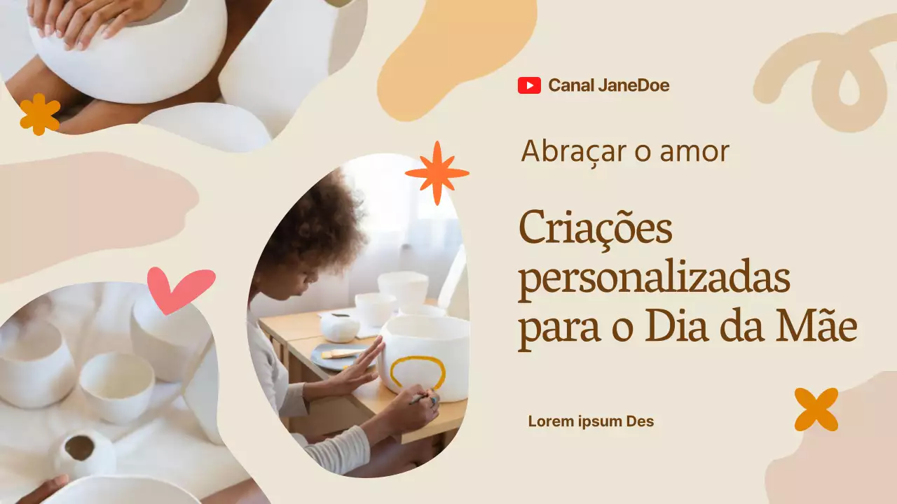 Bege Minimal Simple Personalized Mother's Day Creations Thumbnail do YouTube