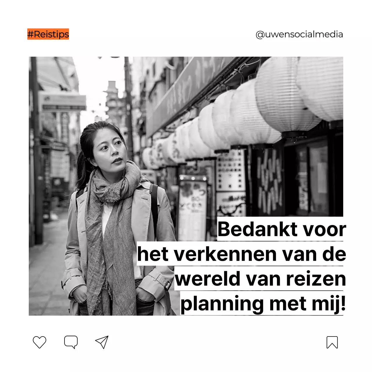 Zwart Wit Oranje Vet Reisplanning Tips Instagram Carrousel