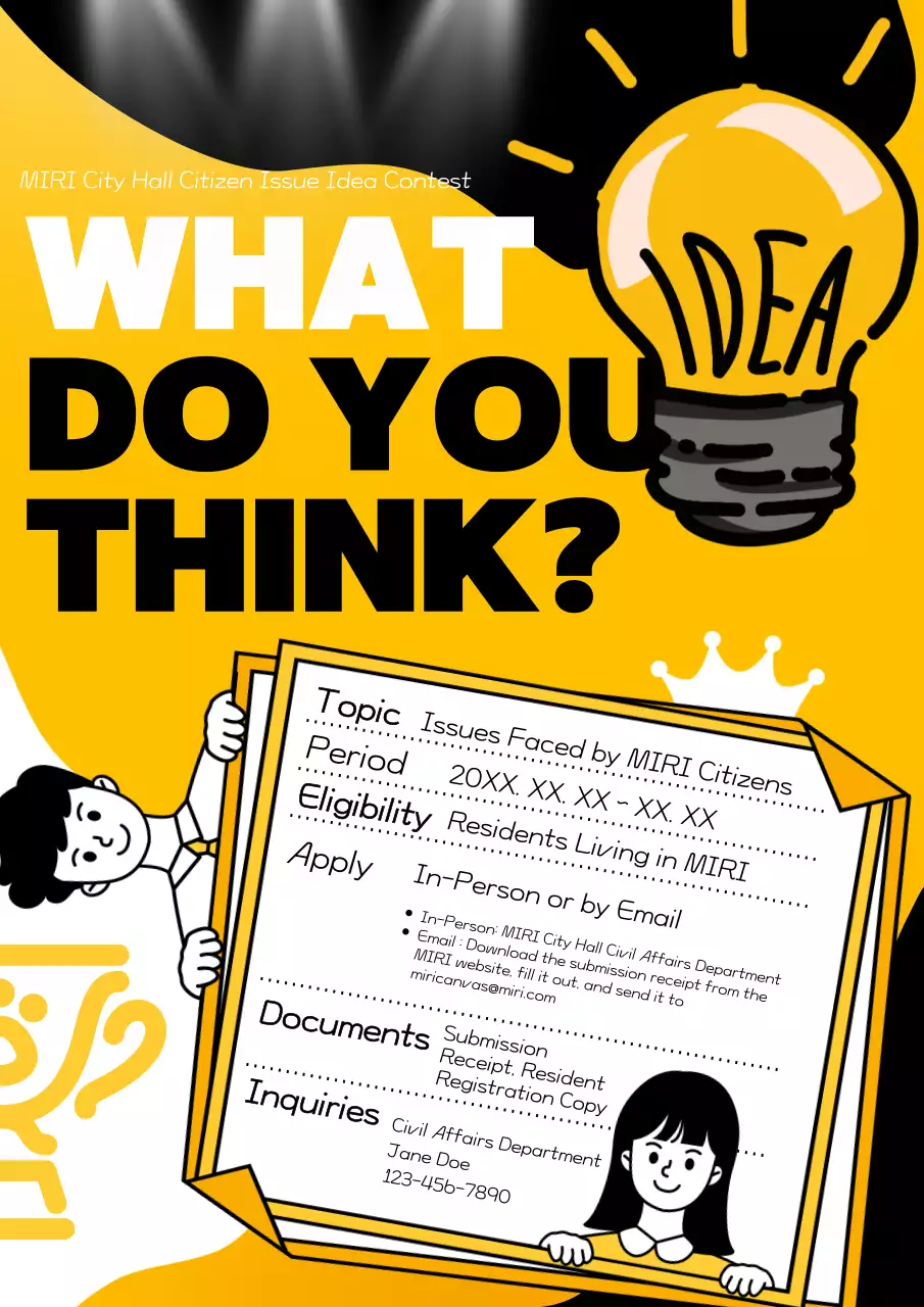 Yellow Bold Idea Contest Announcement Poster