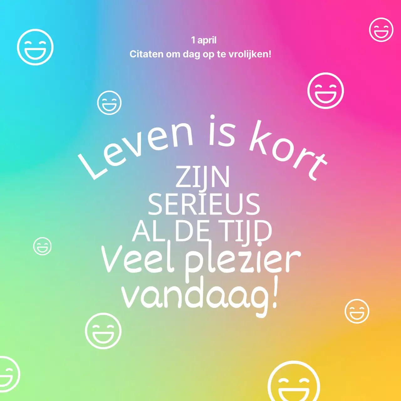 Roze Blauw Gradatie April Fools Day Citaat