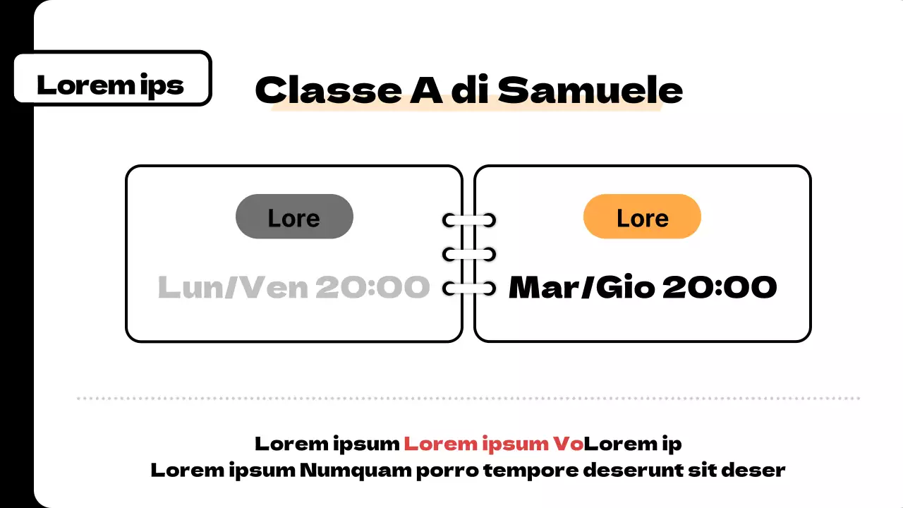 Una raccolta di semplici annunci scolastici arancioni