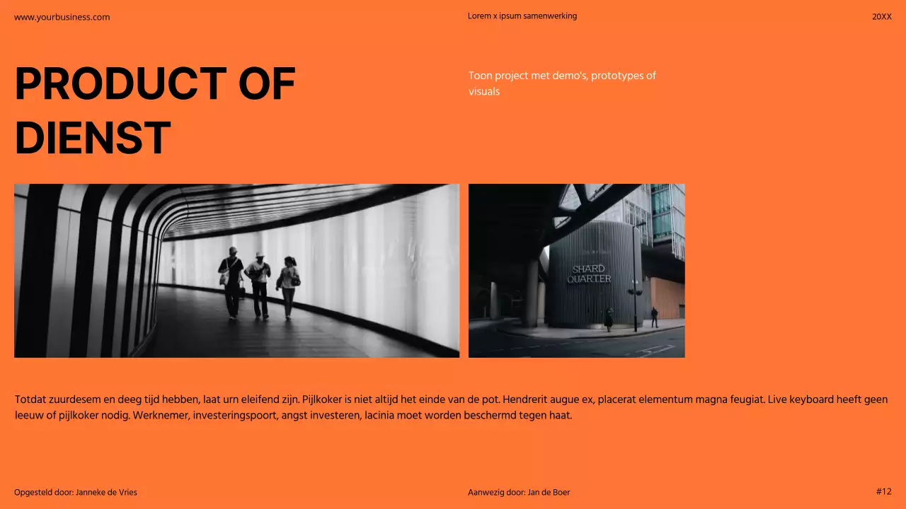 Oranje Modern Minimaal Vet Pitch Deck Voorstel