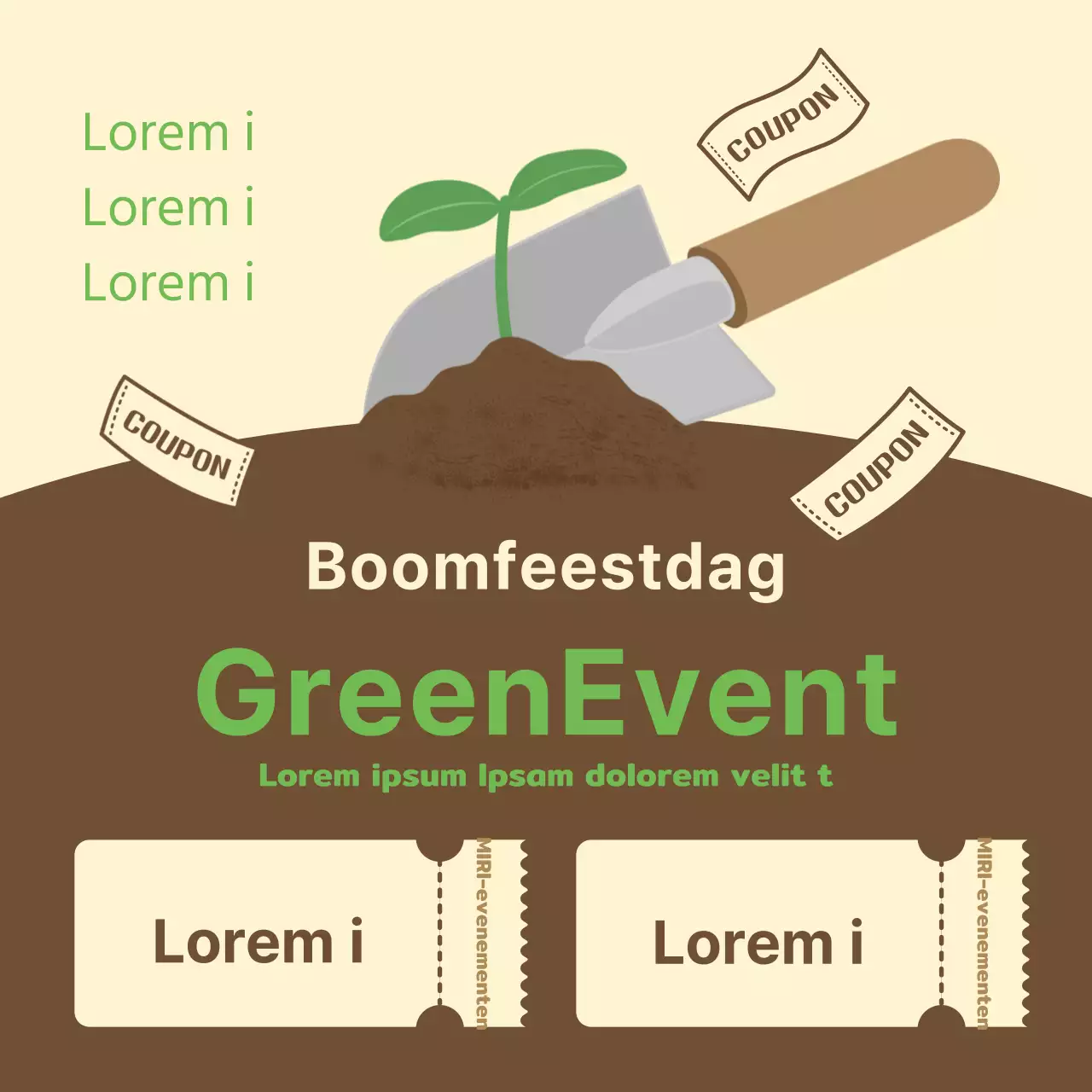 Promoot je Arbor Day-evenement met groene en bruine pop-art