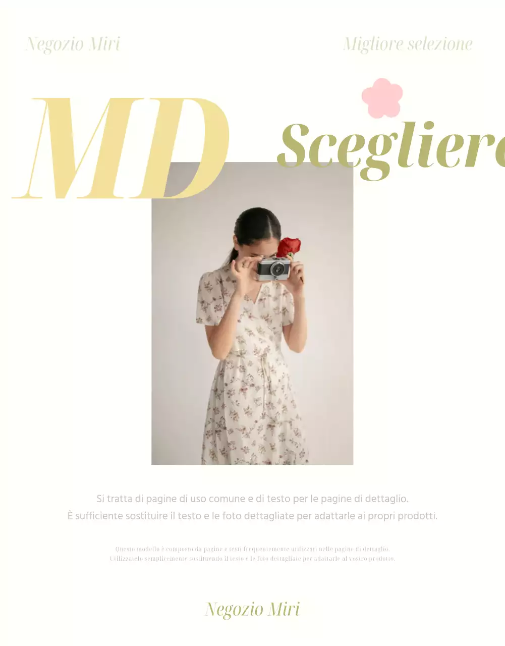 Un bel vestito primaverile in giallo e beige Dettagli