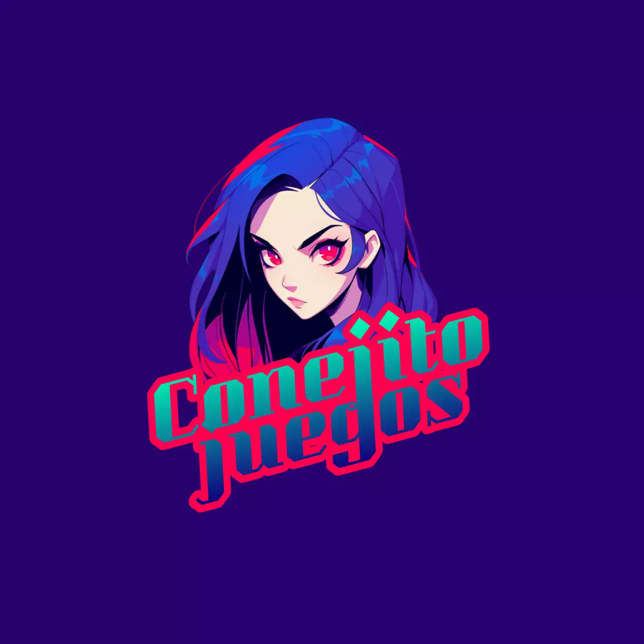 Púrpura y rojo Animación Gaming Logo Flyer