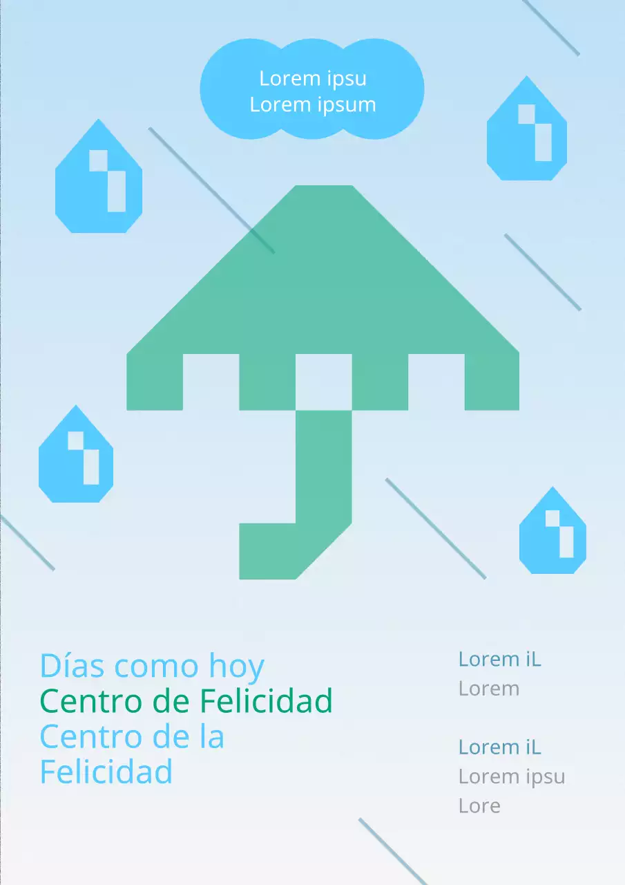 Un sencillo anuncio de servicio público en color menta y azul claro para el préstamo público gratuito