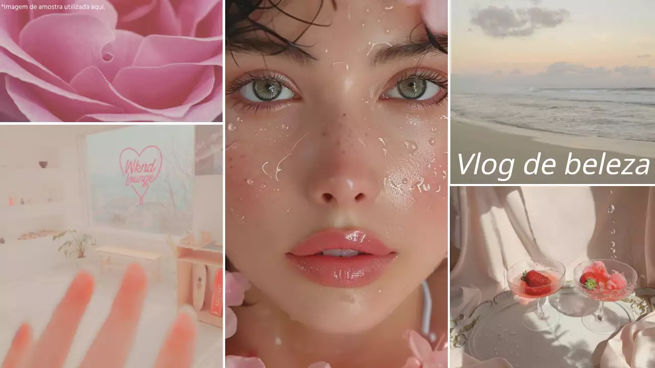 Marfim e rosa Tendência Colagem de fotos Estética Vlog Promoção