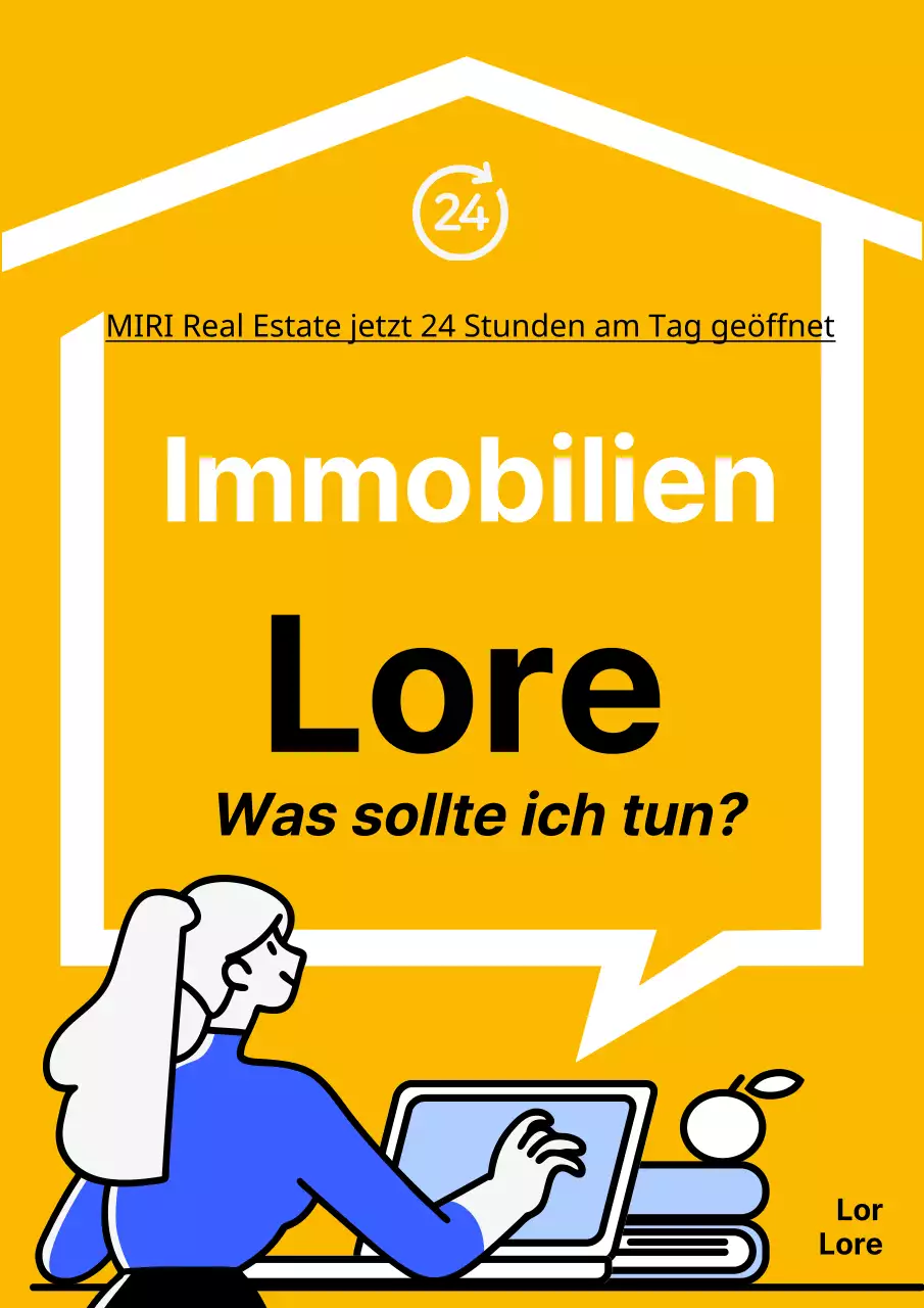 Einfacher gelber und weißer Flyer für 24-Stunden-Immobilienberatung