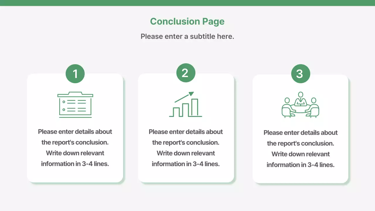 A simple business plan and evaluation report in green