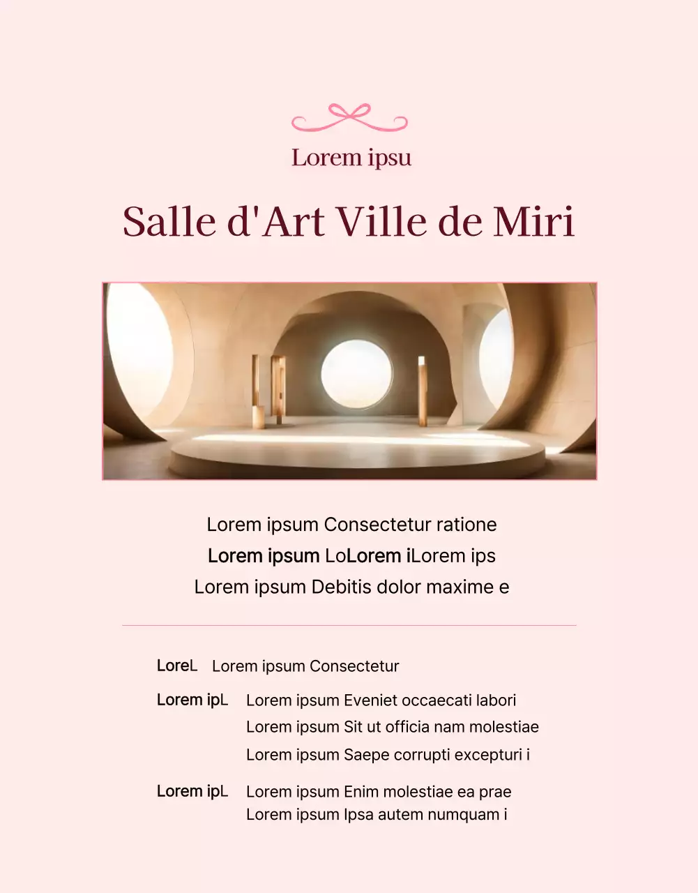 Promouvoir le programme des centres artistiques haut de gamme roses et blancs