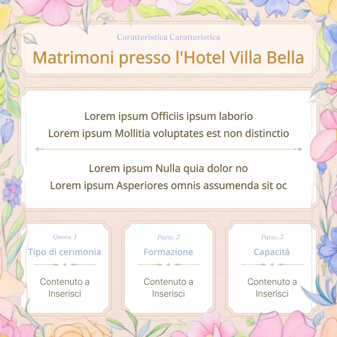 Promuovere una location per matrimoni classica in lavanda e rosa