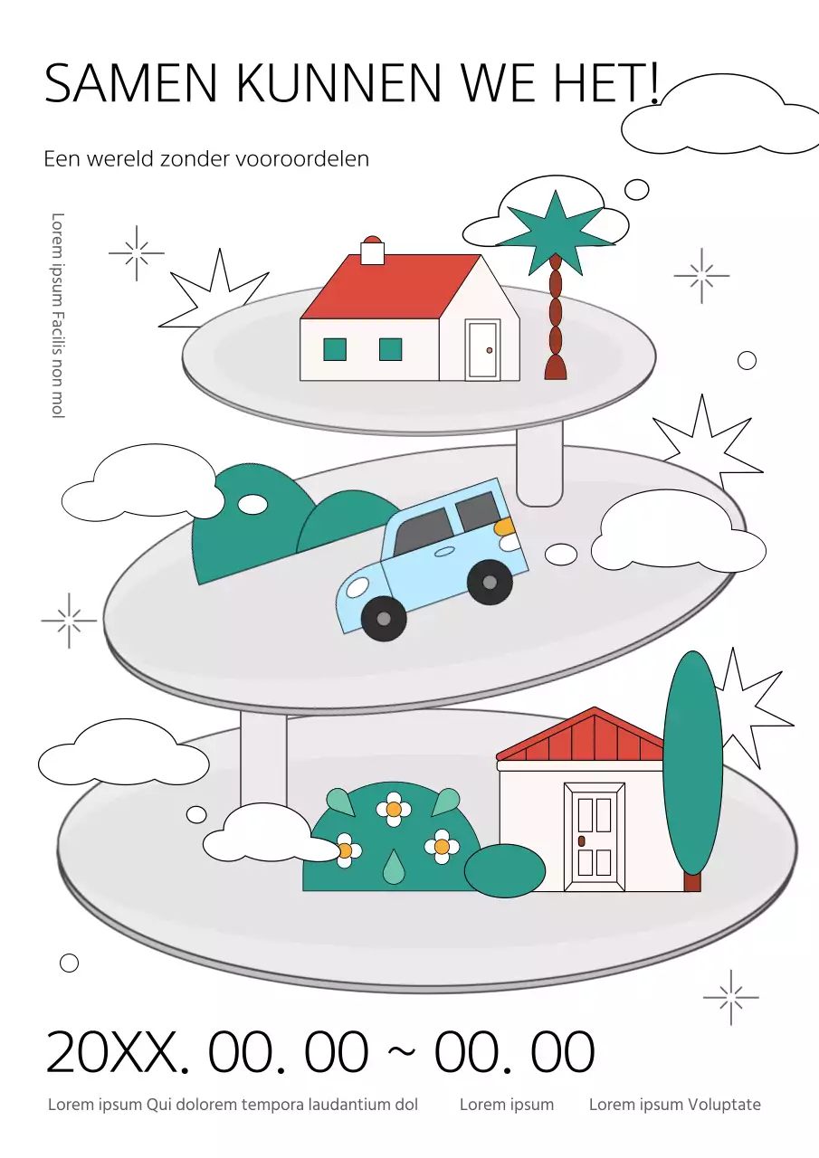 Een trendy promotieposter voor de Dag van de Gehandicapten in groen en zwart