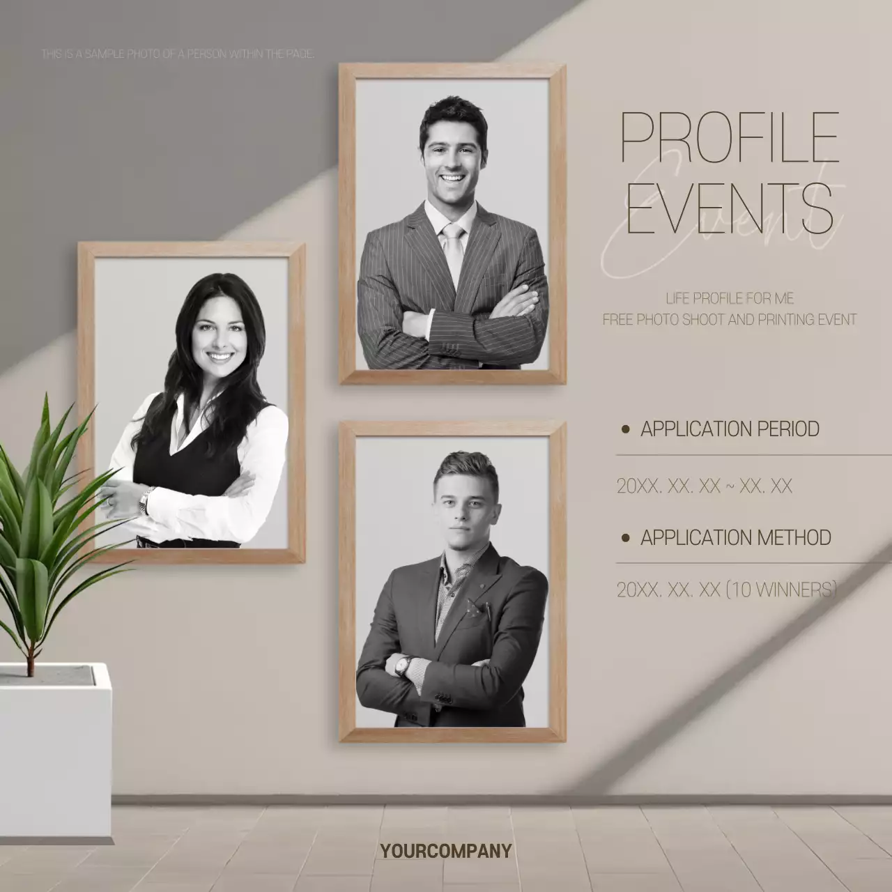 Beige Modern Profile Event Announcement Social Media Post