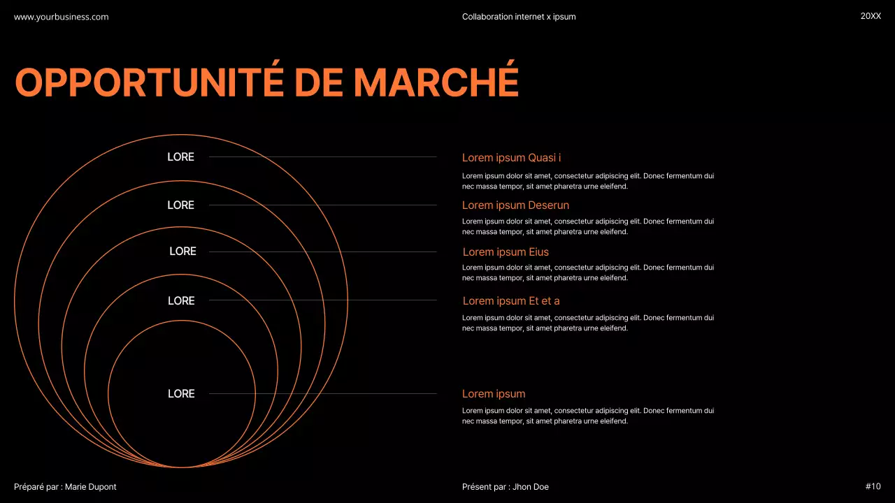 Orange Moderne Minimal Gras Pitch Deck Proposition