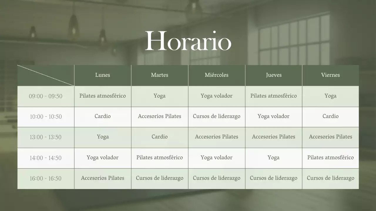 Una introducción minimalista al Pilates en verde y verde lima