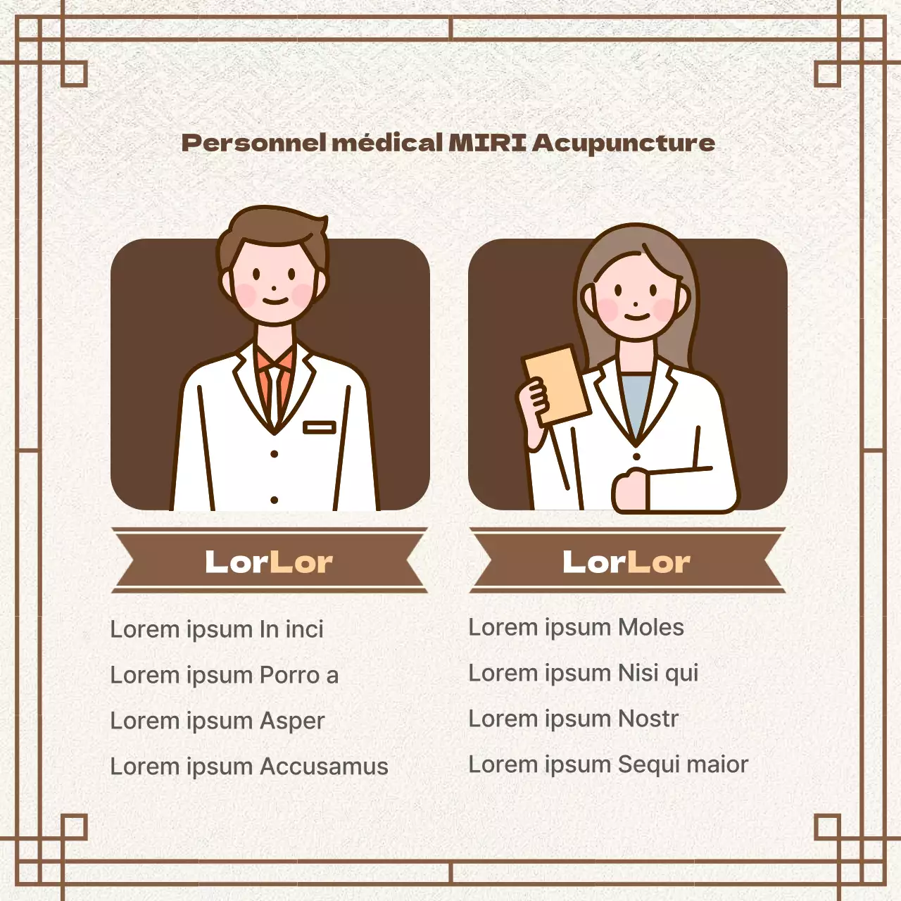 Publicité brune, orientale, de prescription de médicaments à base de plantes pour une clinique chinoise.