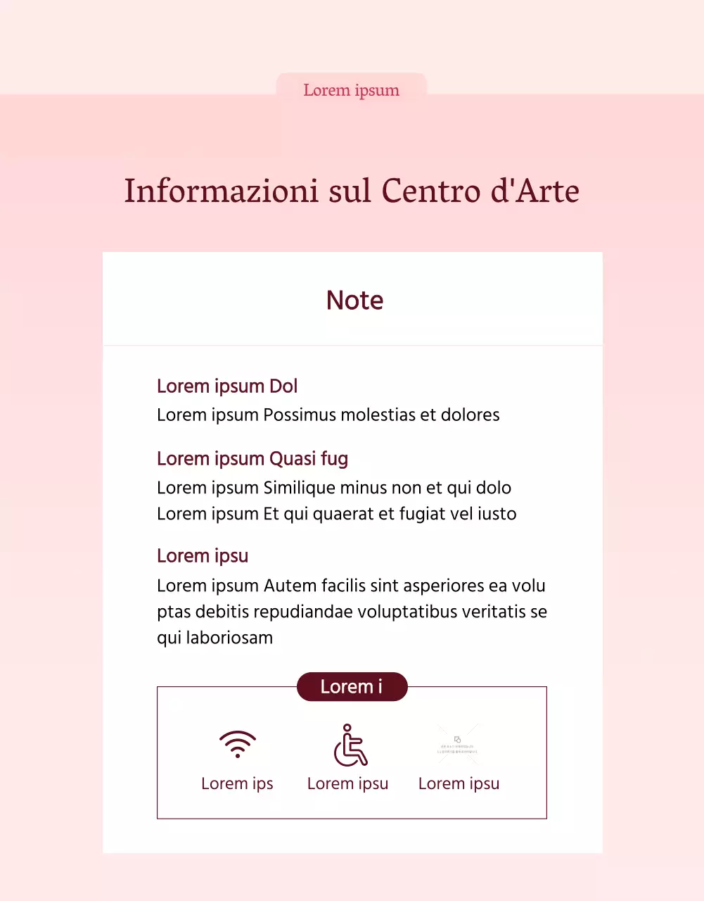 Promozione del programma dei centri artistici di fascia alta rosa e bianchi