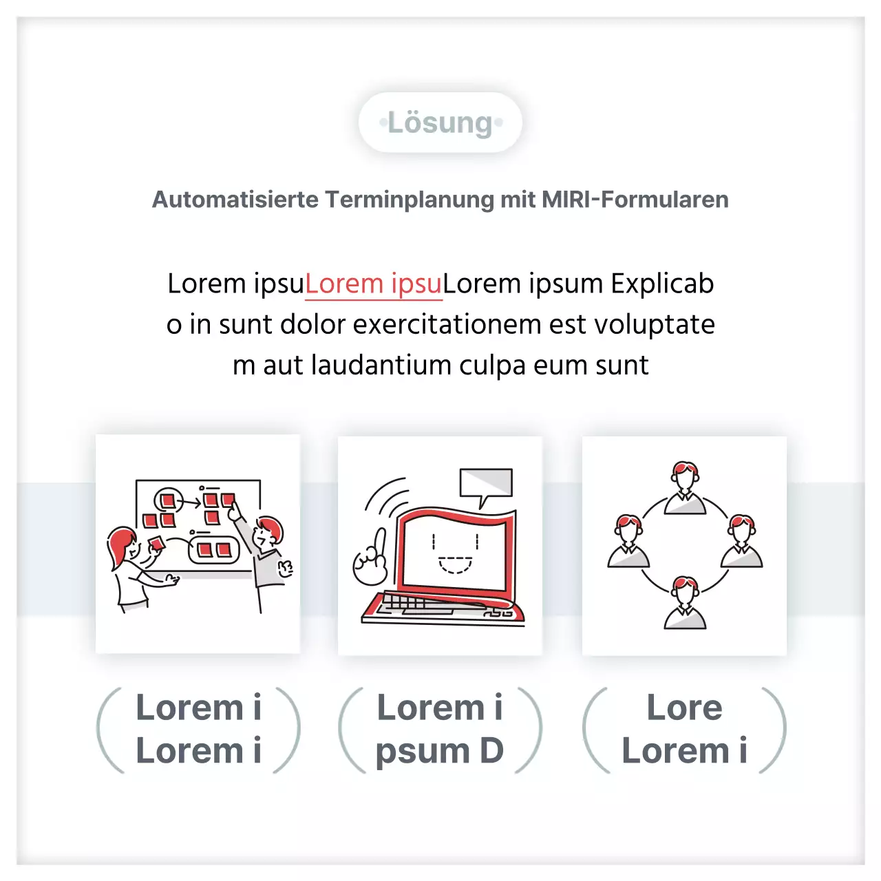 Eine einfache rote und graue Fallstudienfibel