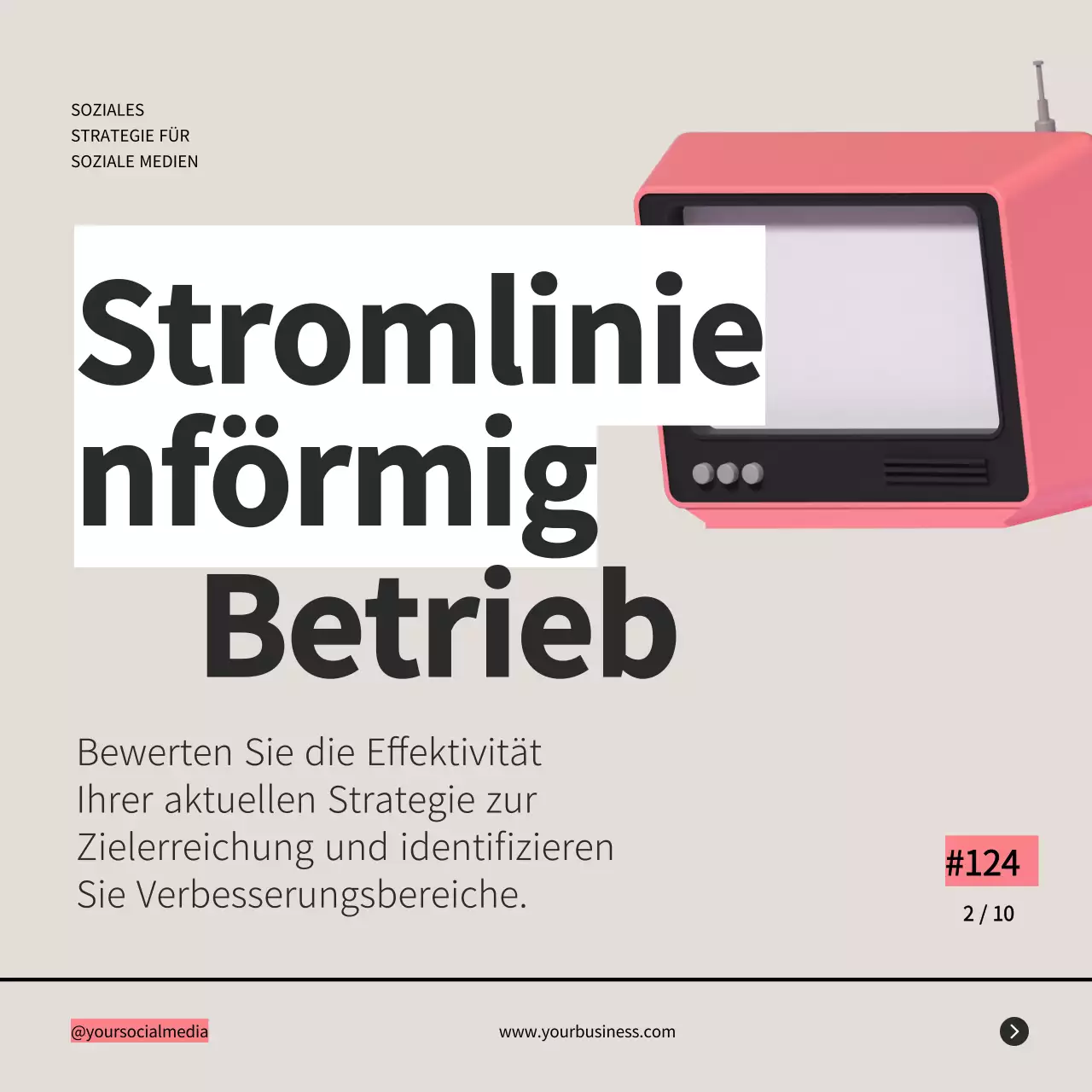 Grau Retro Bold Business Strategie Tipps Instagram Karussell Post