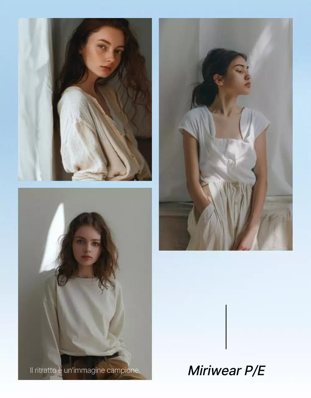 Promuovere un layout di pagina di dettagli di moda in bianco e blu di tendenza