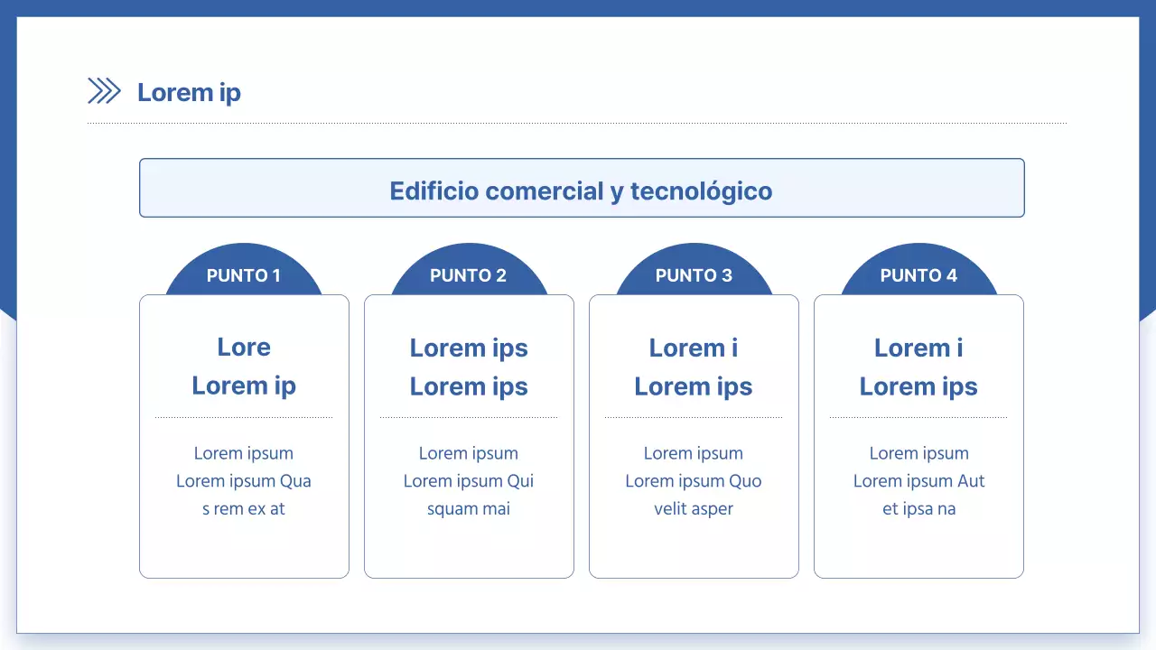 Prospecto de constructor moderno en azul y blanco