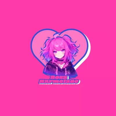 Rosa und lila Charming Animation Logo Werbung