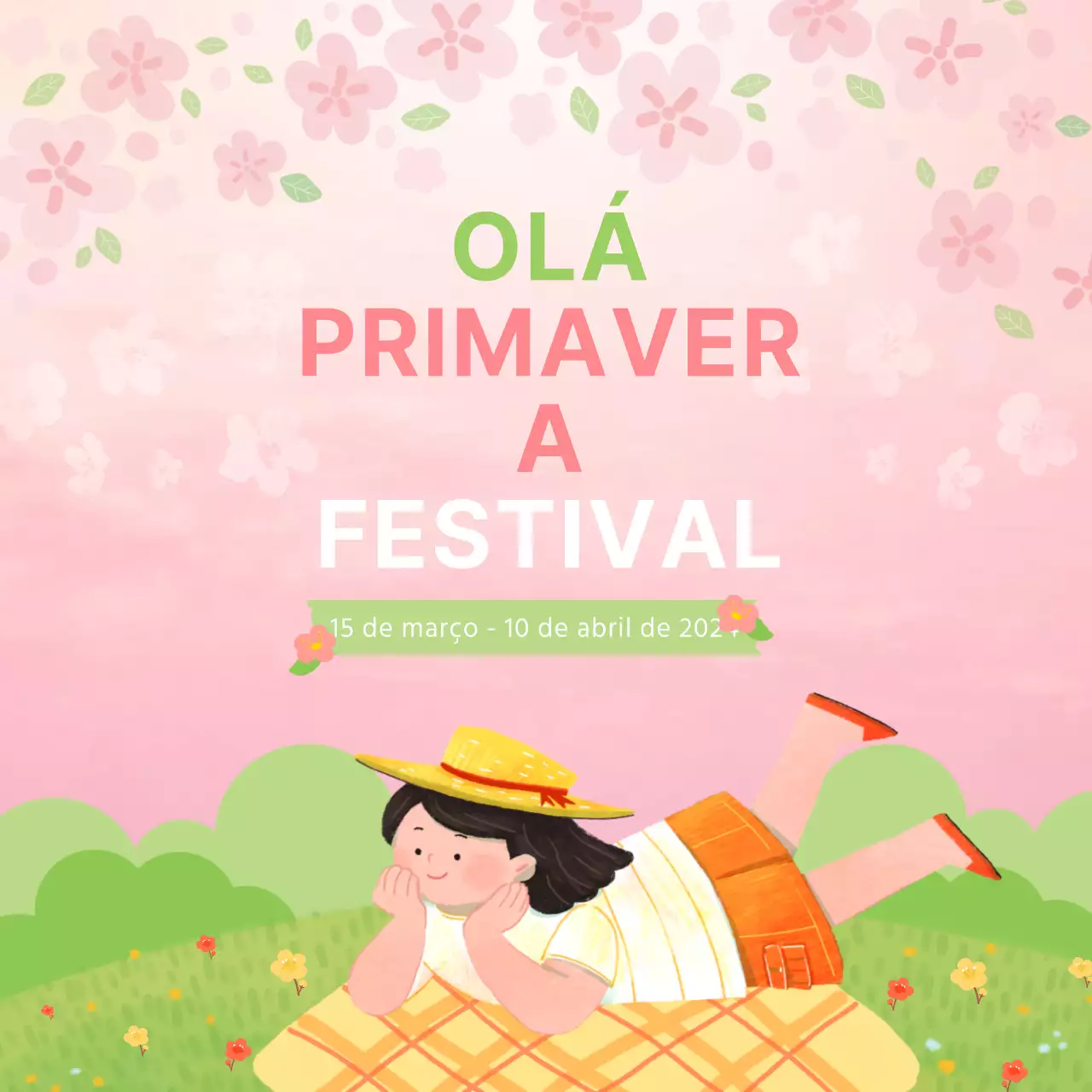 Post sobre o festival das cerejeiras em flor, cor-de-rosa e giro