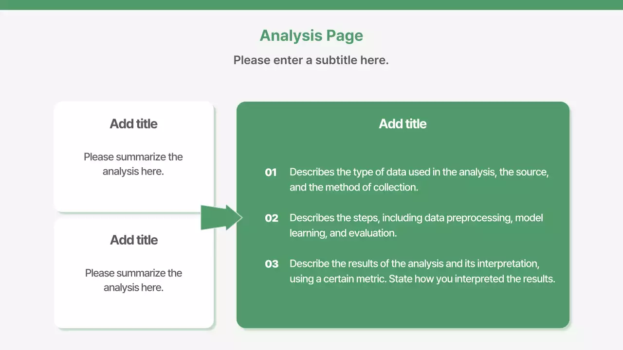 A simple business plan and evaluation report in green