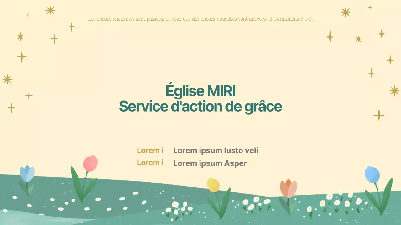 Un joli guide jaune et vert des services religieux