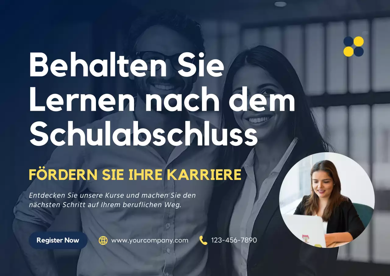 Navy und Gelb Graduation Season Promotion