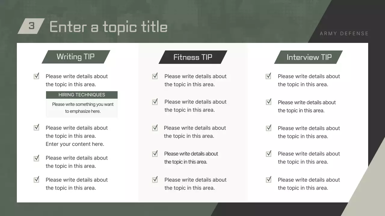 Sage Modern Military Presentation