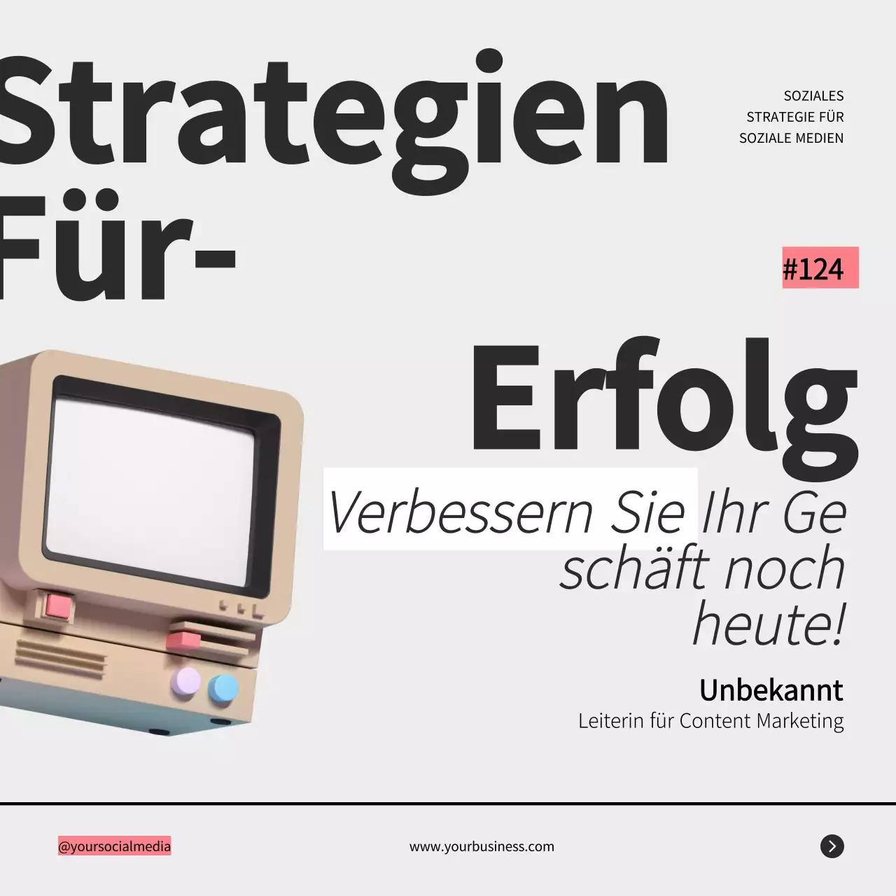 Grau Retro Bold Business Strategie Tipps Instagram Karussell Post