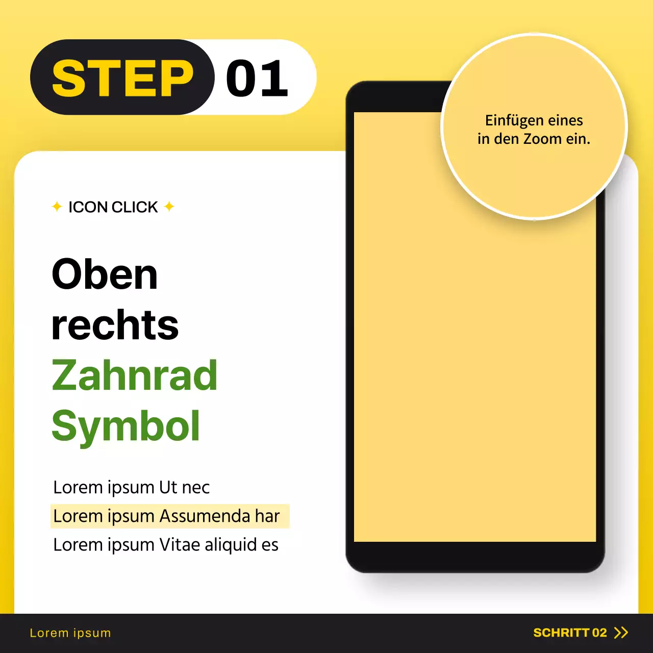 Werbung für einen einfachen Handy-Händler in Gelb